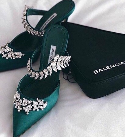 green, inspiration and manolo blahnik