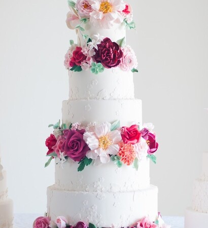 wedding dress, white and flowers