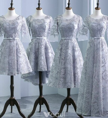 silver dress, pierced dress and bridesmaid dress