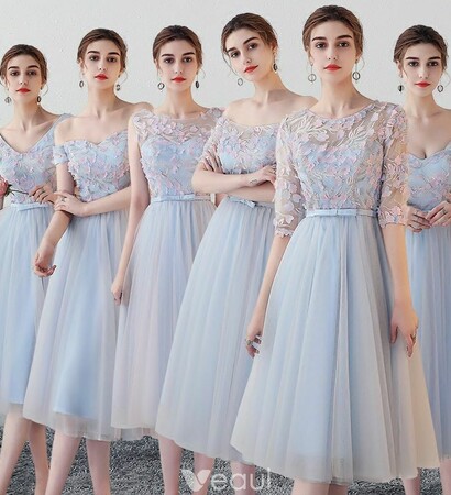 2018, wedding party dress and sky blue dress