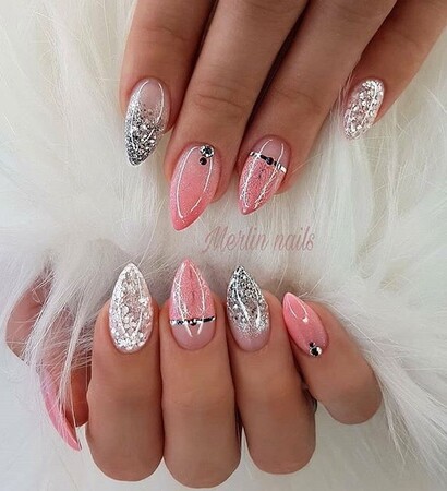 cristal, manicure and silver
