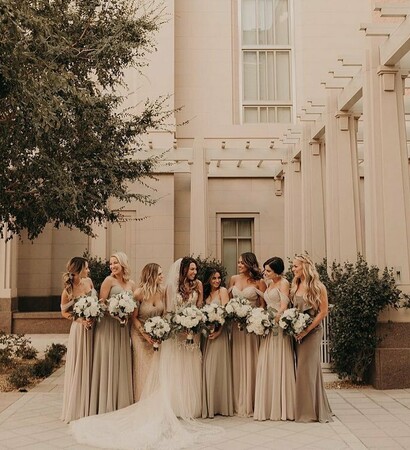 shades of nude, hairstyle and bouquet