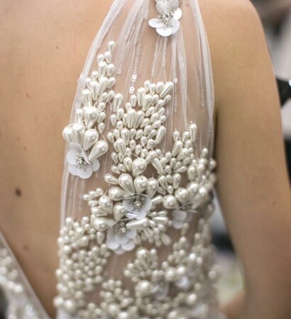 bridal, dress and flowers