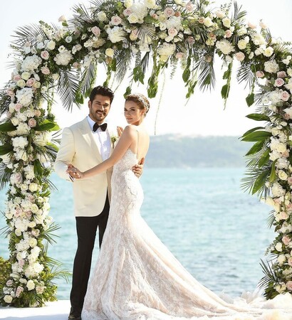 fahriyeburakwedding, fahriye evcen and burak özçivit