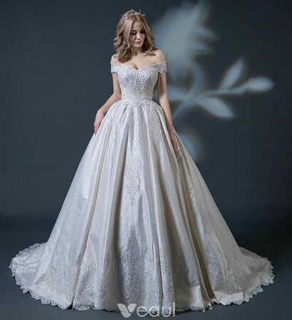 champagne wedding dress, vintage wedding dress and bridal gown