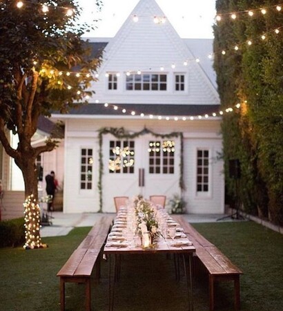 table, light and outside