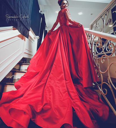 dress, red dress and red