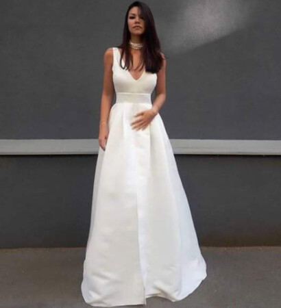 simple, dress and white