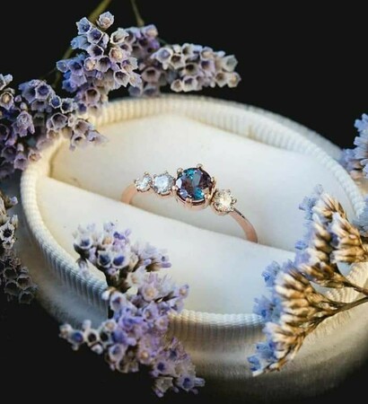 blue, crystal and wedding ring