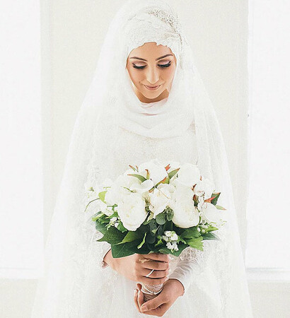 wedding dress, girl and hijab