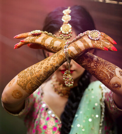 henna, bride and indian