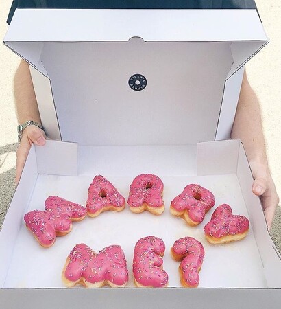 pink, doughnut and couple