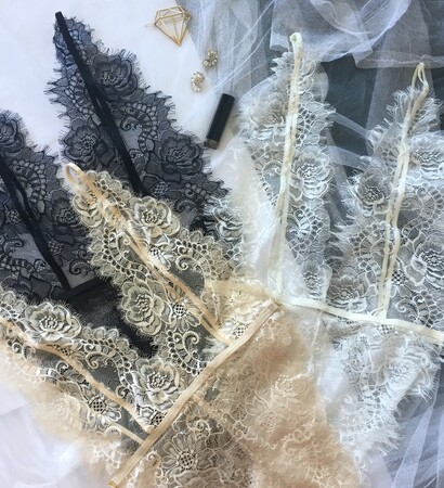 lace teddies, bralette and bodysuit