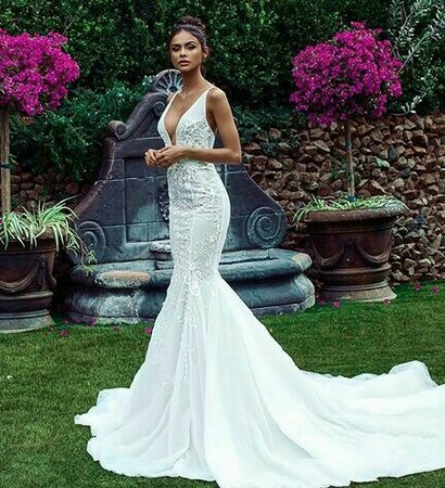 engagement, wedding dress and flowers