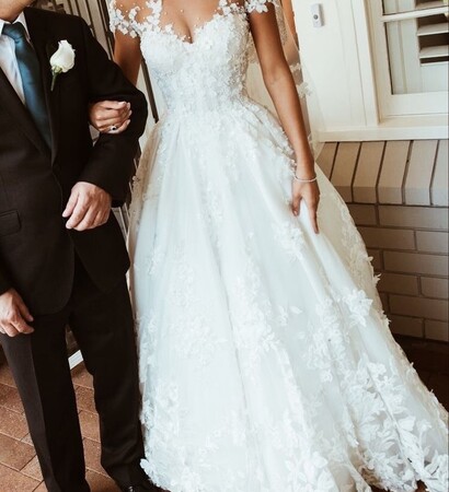 look, bride and dress