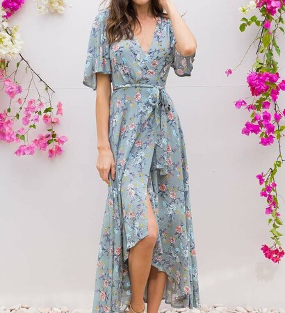 spring, wrapdress and bridesmaid