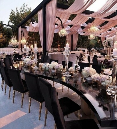 black, centerpiece and ideas