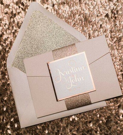 wedding goals, invitation and rose gold