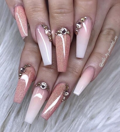 bridal, crystals and nail ideas