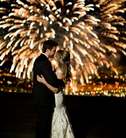 couple, bride and grand
