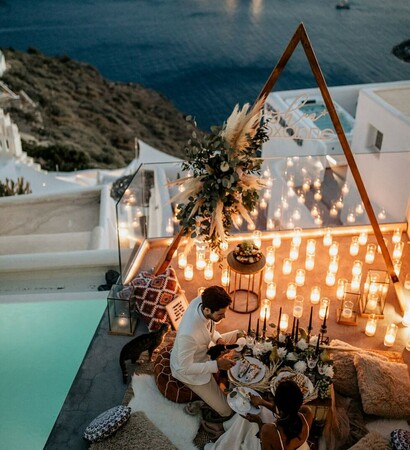 santorini, couple and Greece