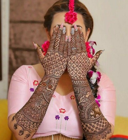mehndi, bride and nails