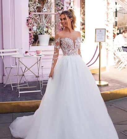 lace wedding dress, wedding ideas and a line wedding dress