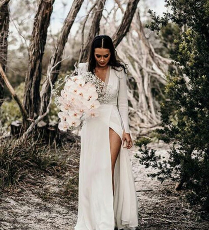 flowers, bride and dress