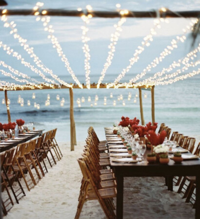 beach, lights and dinner