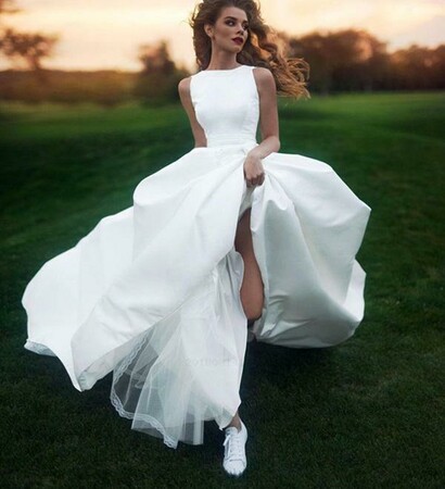 wedding dress a-line, ivory wedding dress and prom dress for cheap