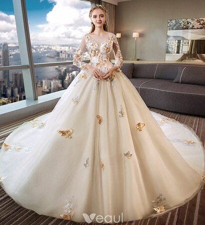see through wedding dress, tulle wedding gown and ivory wedding dress