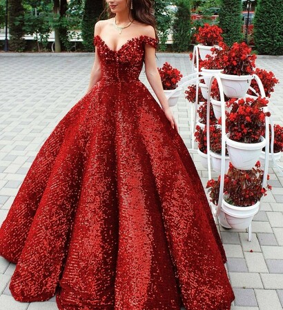 red dress, bridal and bride