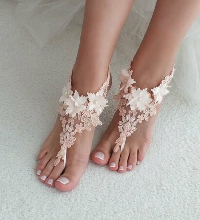 bridal shoes, barefoot sandals and bridesmaid gifts