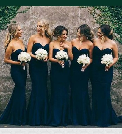 mermaid wedding dresses, wedding dresses simple and blue bridesmaid dress