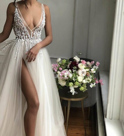 white clothes, floral and Prom