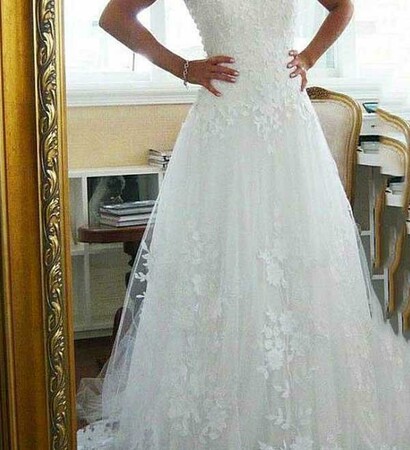 wedding dress lace, wedding dress a-line and appliques wedding dress