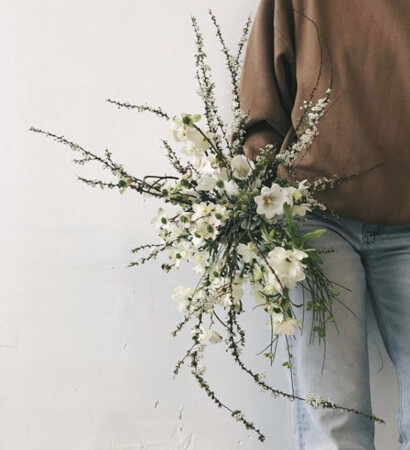wedding bouquet, girl and flowers