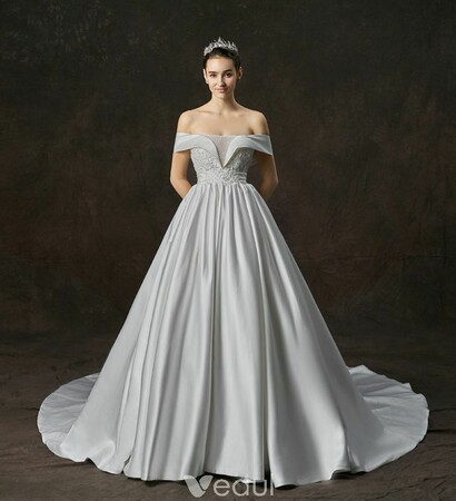 satin wedding dress, bride and bridal