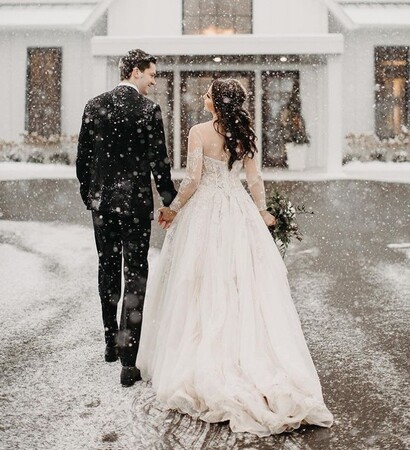 christmas, bride and dress