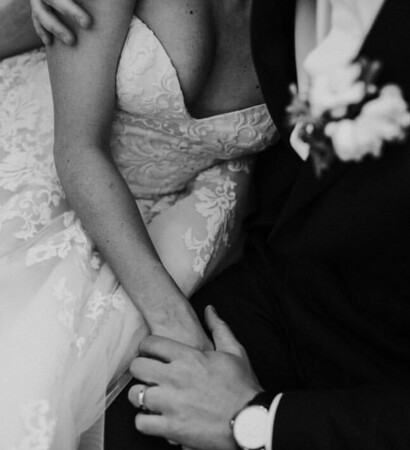 aes couple, married and black and white