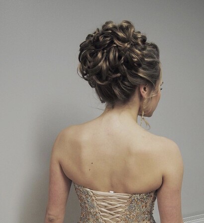 Prom, hairstyle and hair updo