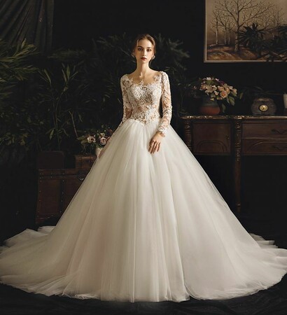 see through wedding dress, illusion wedding dress and bridal gown