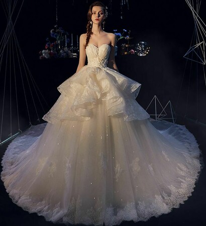 sweetheart weddingdres, glitter wedding dress and elegant wedding dress
