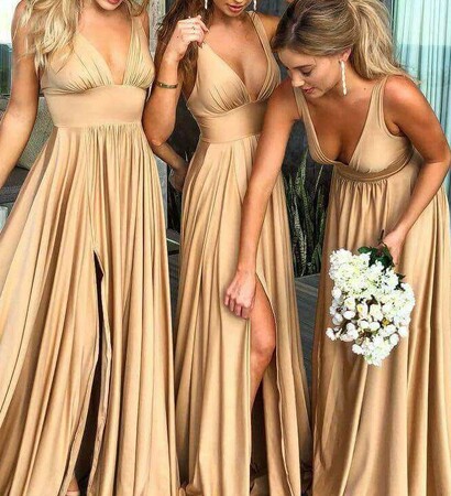 fashion, girl and long bridesmaid dress