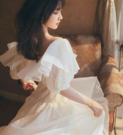 gown, make up and simple
