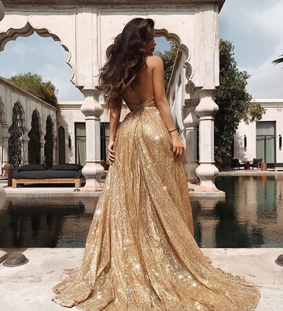 gold, weddingdress and Prom