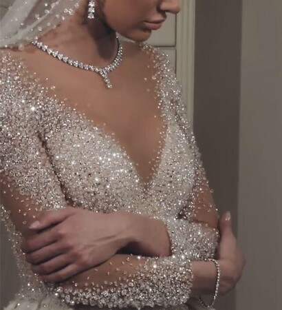 diamonds, white and gown