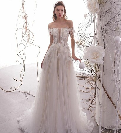 girl, bride and classy wedding dress