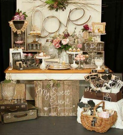 decoration, rustic and love