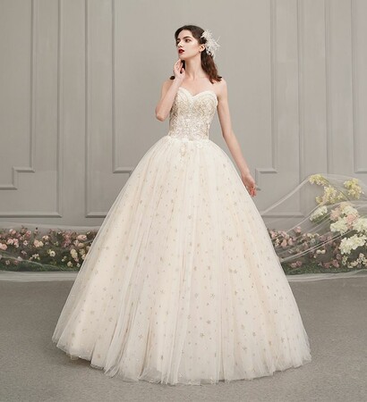 tulle wedding gown, girl and garden wedding dress